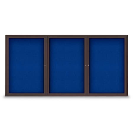 United Visual Products Sliding Door Indoor Enclosed Corkboard, 9 UV9029ACS-BLACK-FORBO